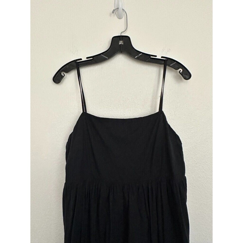 Abercrombie Tiered Low Back Maxi Dress Black Strappy Women's Large Petite LP - Picture 4 of 10